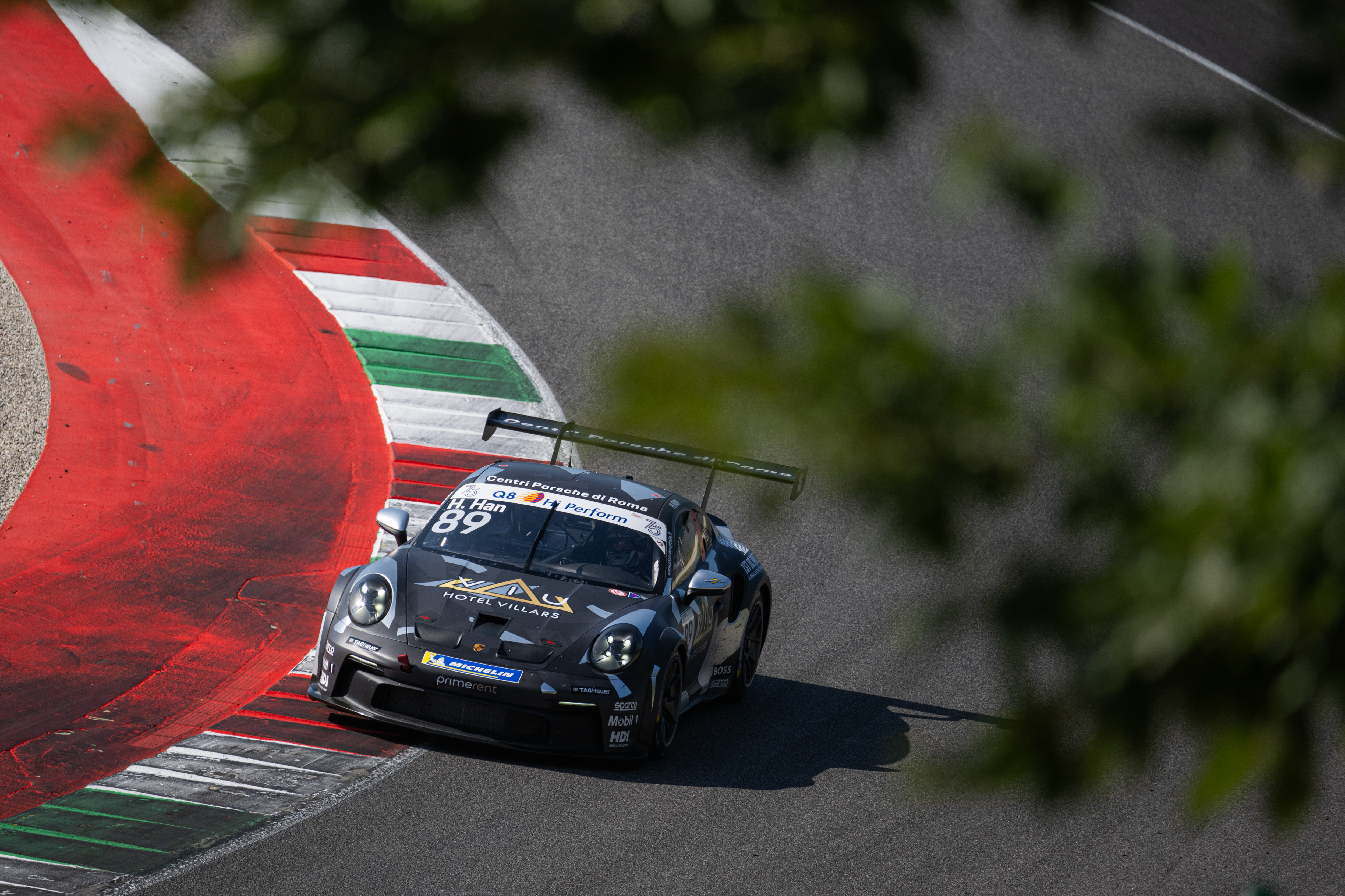 Target Racing with AB Racing on the podium at Mugello in the Porsche Carrera Cup