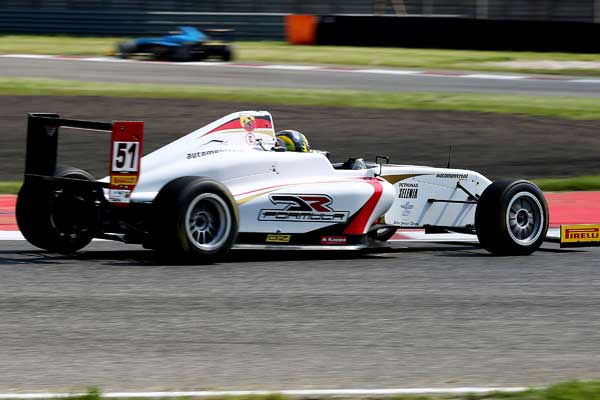 The three DR Formula drivers in thepoints at Adria's Italian F4 round